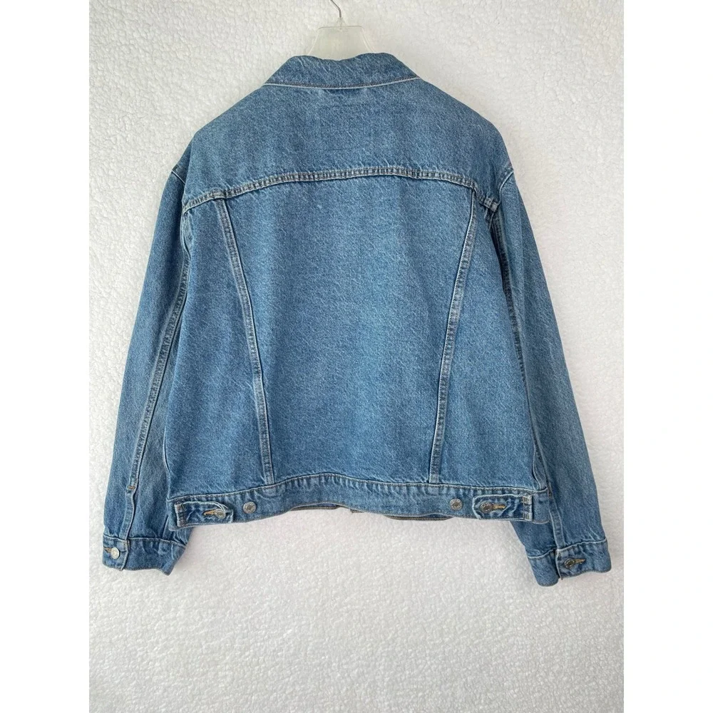 Levis Mens Denim Trucker Jacket Medium Wash Blue Cotton WaterLess Size XL - Picture 5 of 15